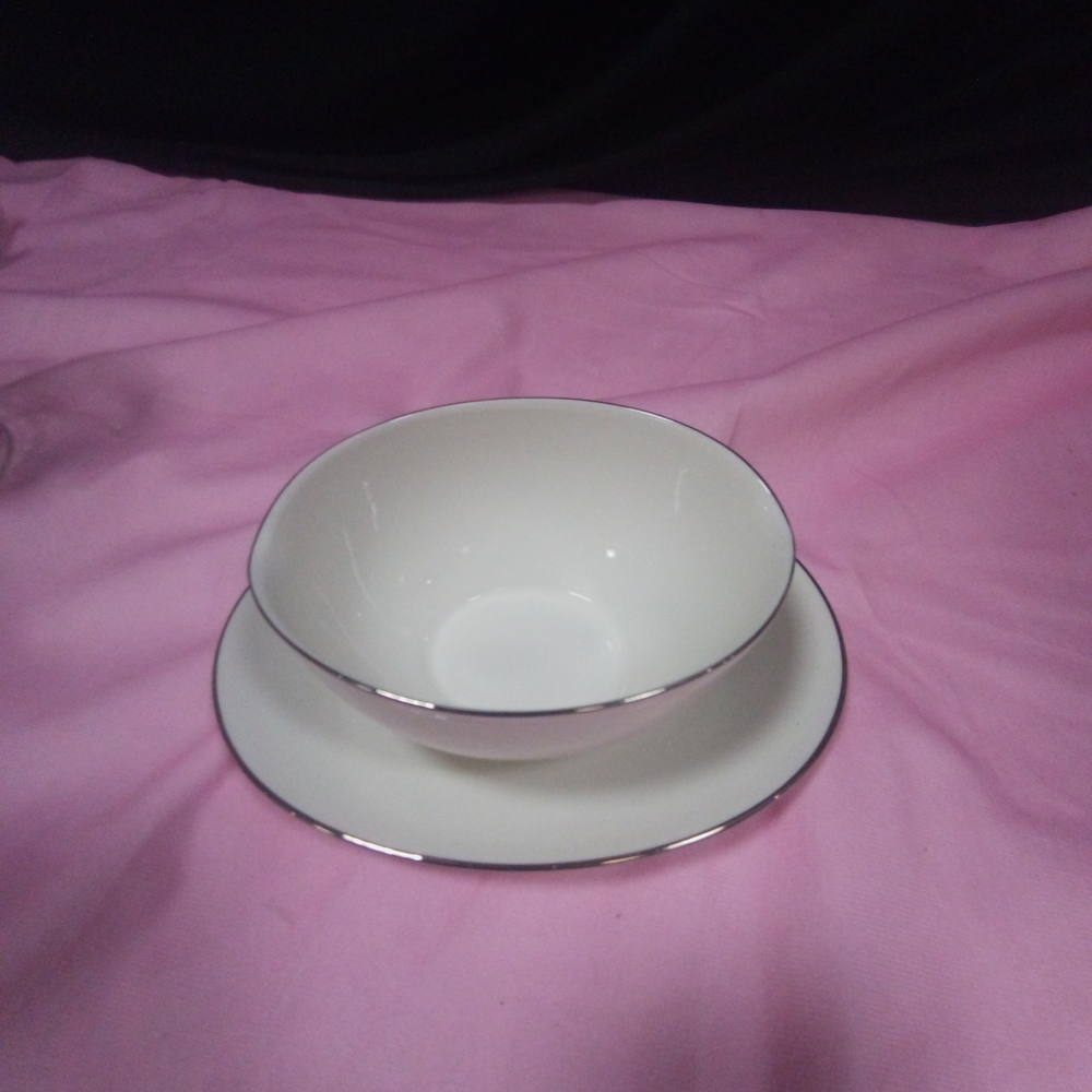 Noritake Ivory China7541 LORELEI Bowl and Saucer Set.
